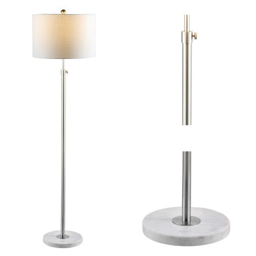 June 65" Adjustable Metal/Marble LED Floor Lamp - JONATHAN Y